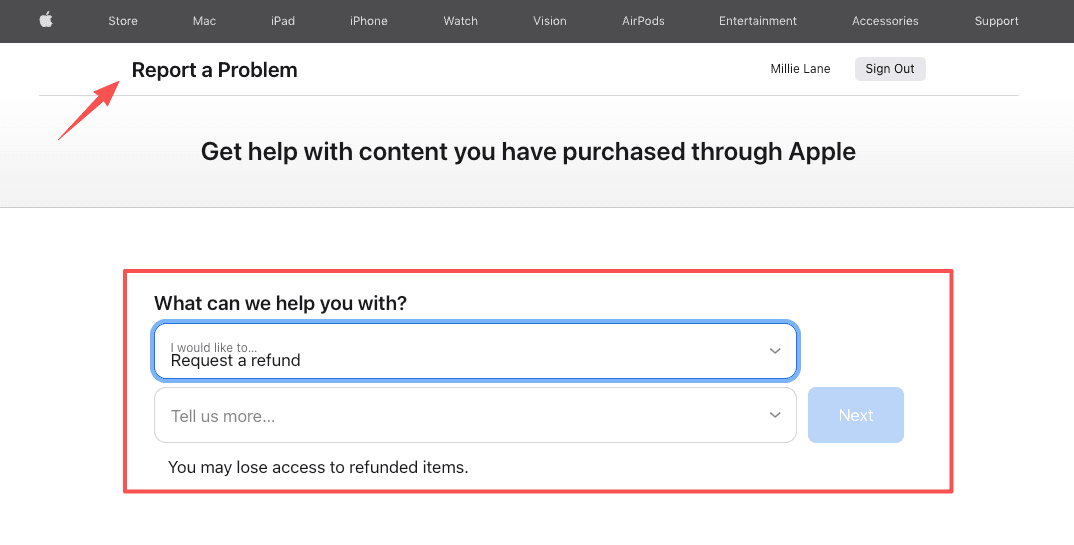 Use the Apple Report a Problem page to request a refund after you successfully cancel headspace subscription.