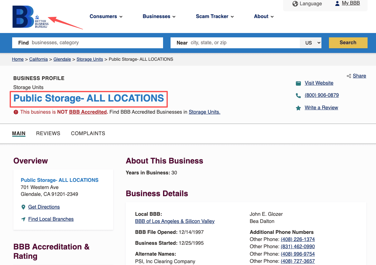 Review BBB complaints related to the public storage cancellation policy to understand common issues before vacating units.