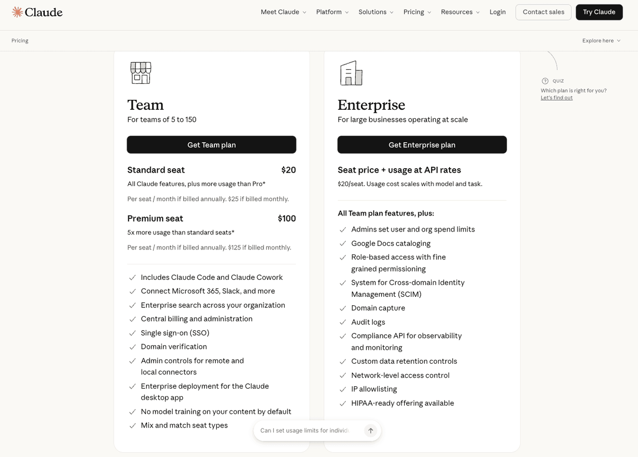 Explore team and enterprise business solutions within the claude pro pricing structure designed for organizational scale.