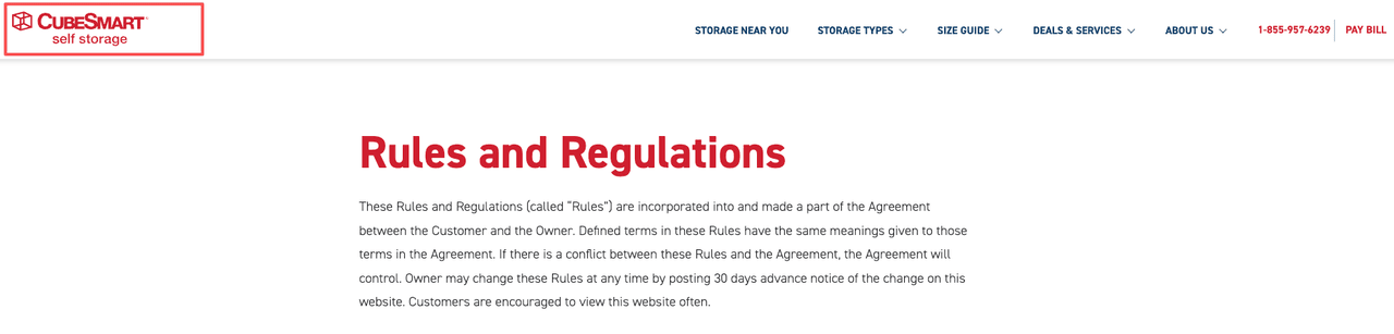 Read the official rules and regulations to understand all policies required for a successful cubesmart move out process.