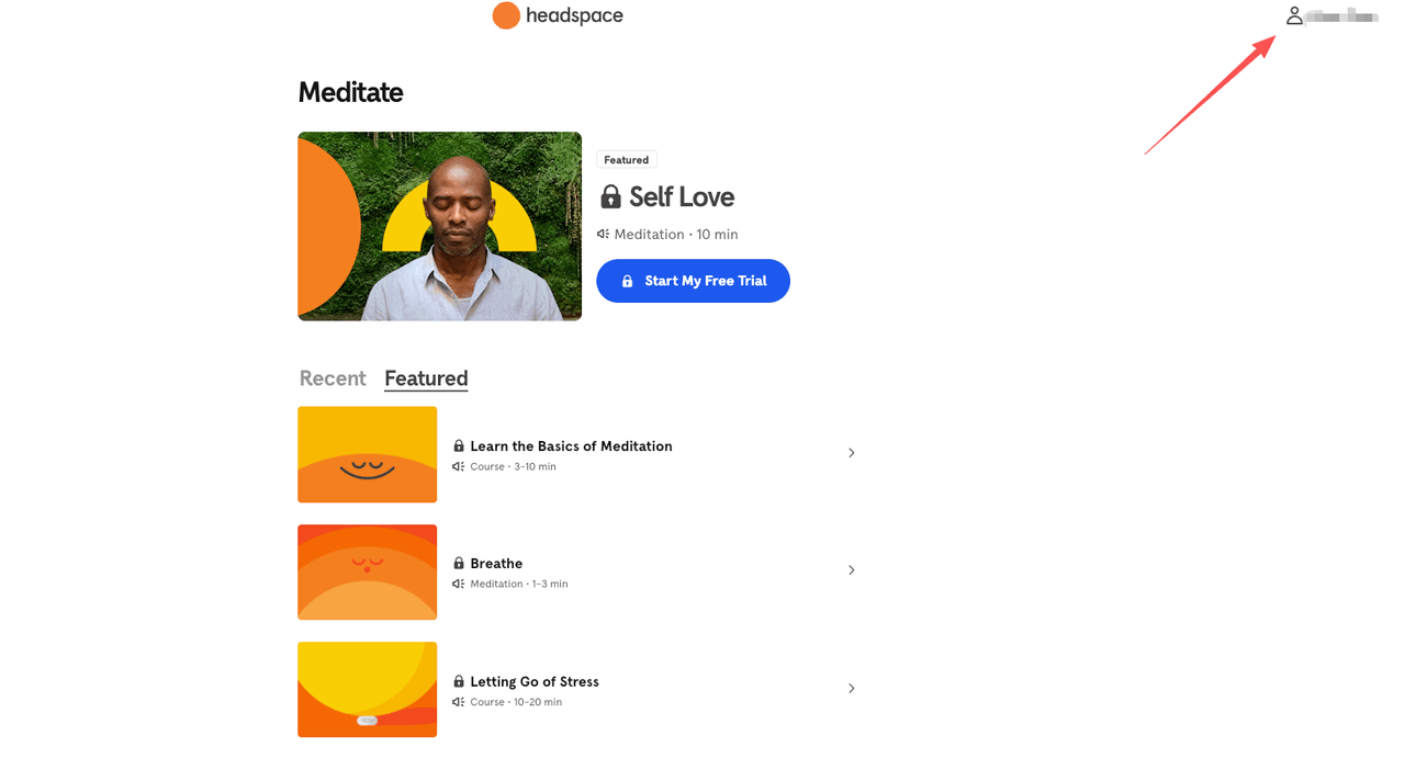 Navigate to your user profile icon on the dashboard to proceed to cancel headspace subscription securely.