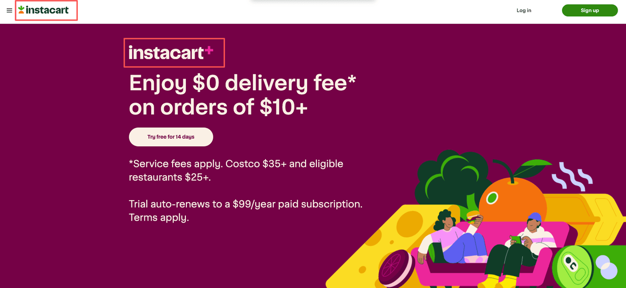 Instacart website displaying subscription terms before a user proceeds to cancel Instacart Plus membership.