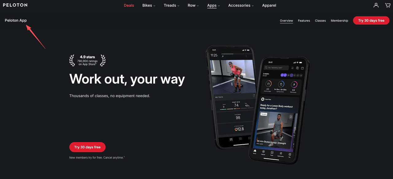 Navigate to the Peloton App section on the official website if you need to cancel peloton membership for digital app.