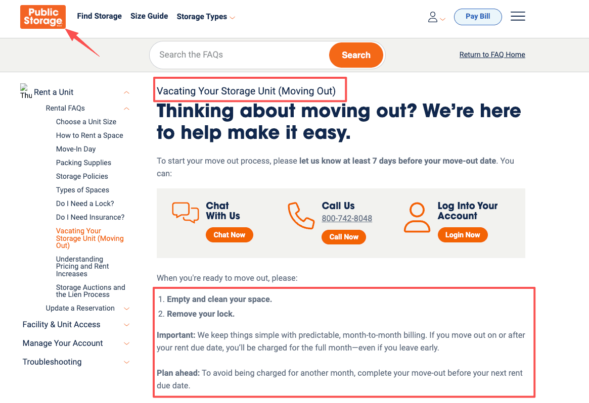 Follow the official public storage cancellation policy steps to vacate your storage unit and avoid being charged again.