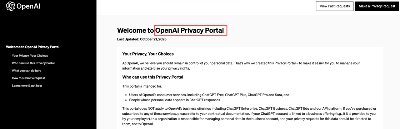 Visit the OpenAI Privacy Portal for data requests as an alternative to learning how to delete chatgpt account completely.