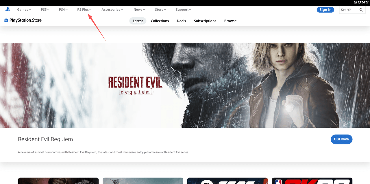 Navigate to the PS Plus menu on the PlayStation Store website to begin steps to stop auto-renewal on ps plus.