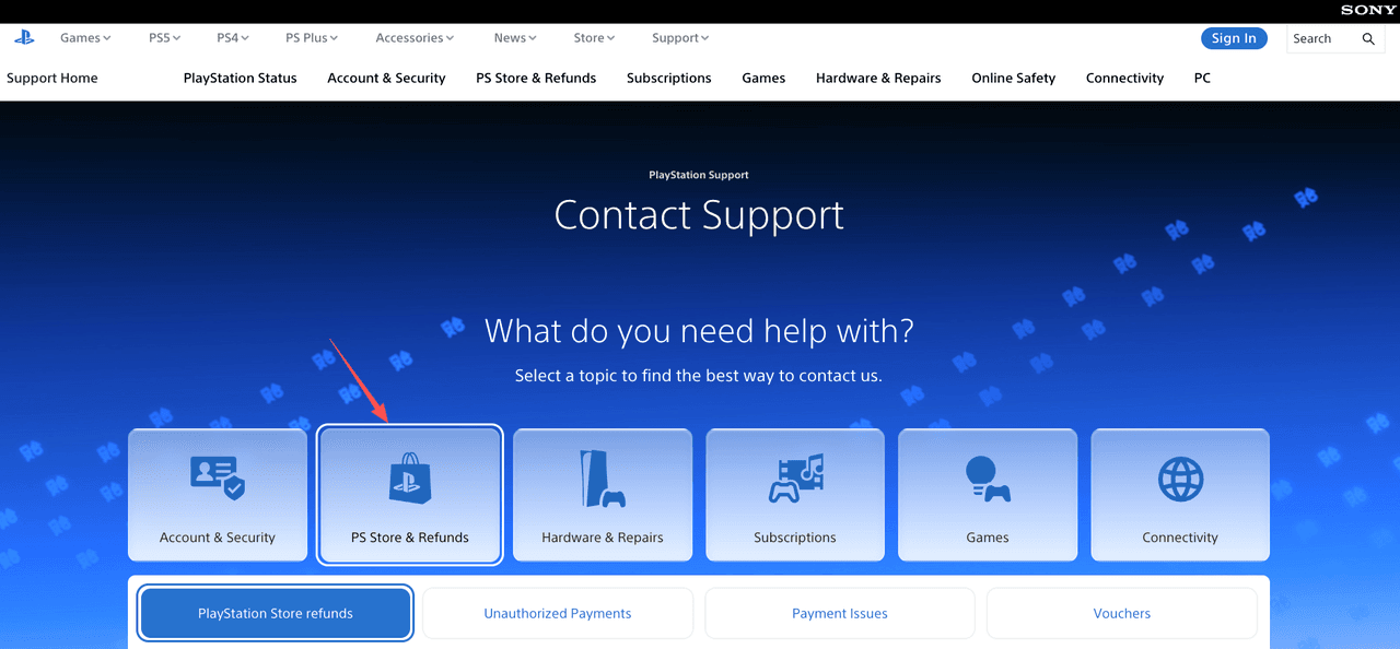 Select PS Store and Refunds in PlayStation Support as an alternative way to stop auto-renewal on ps plus online.