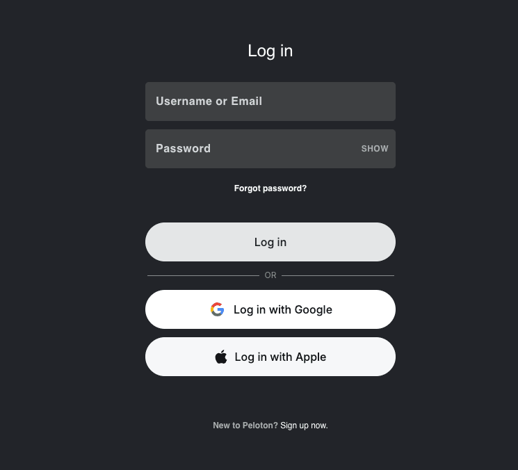 Log in to your account with your email and password to access settings and successfully cancel peloton membership.