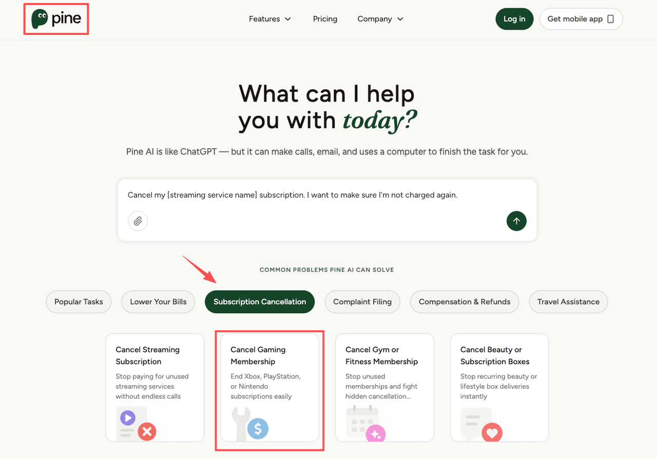 Use the Pine AI assistant tool and select cancel gaming membership to quickly stop auto-renewal on ps plus today.
