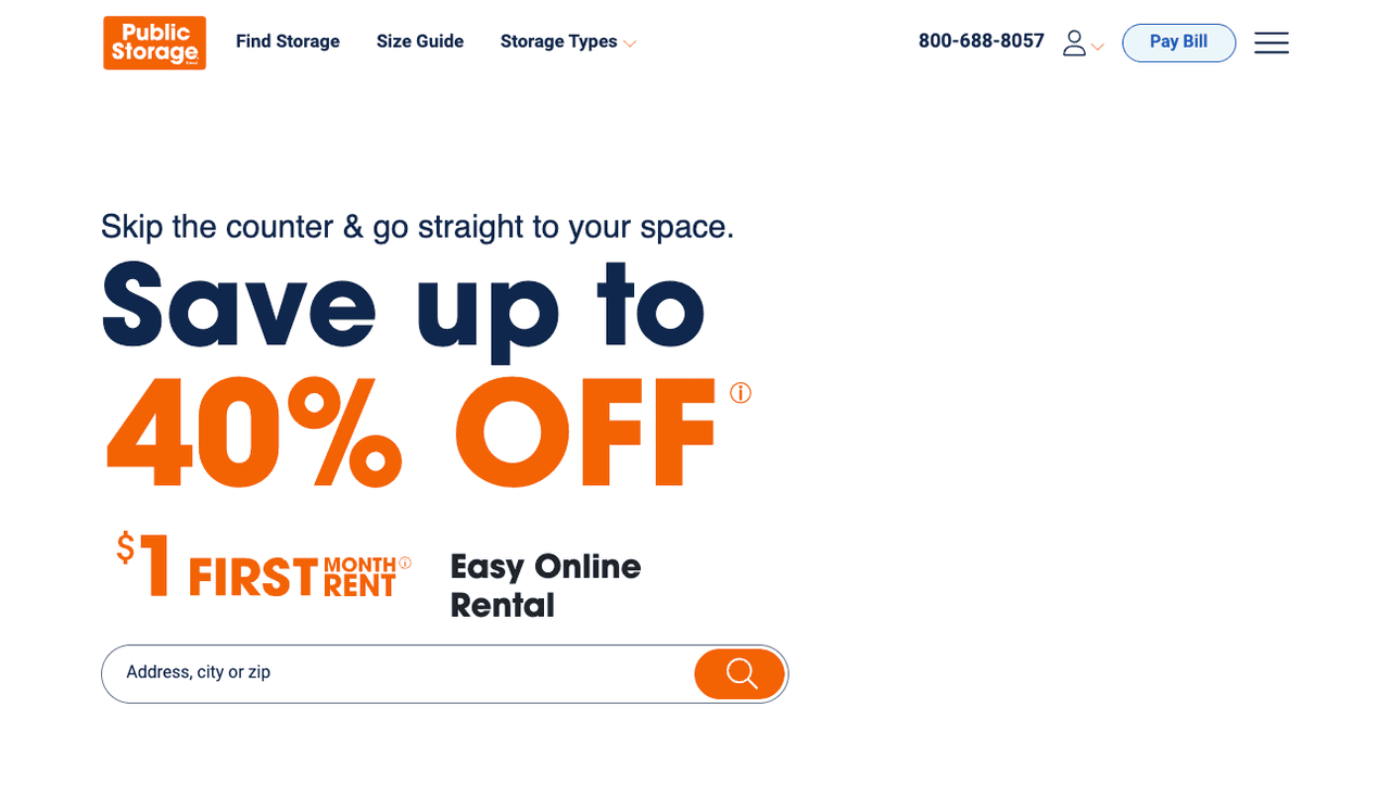 Maps the official homepage when learning how to cancel public storage online or finding contact details to move out.