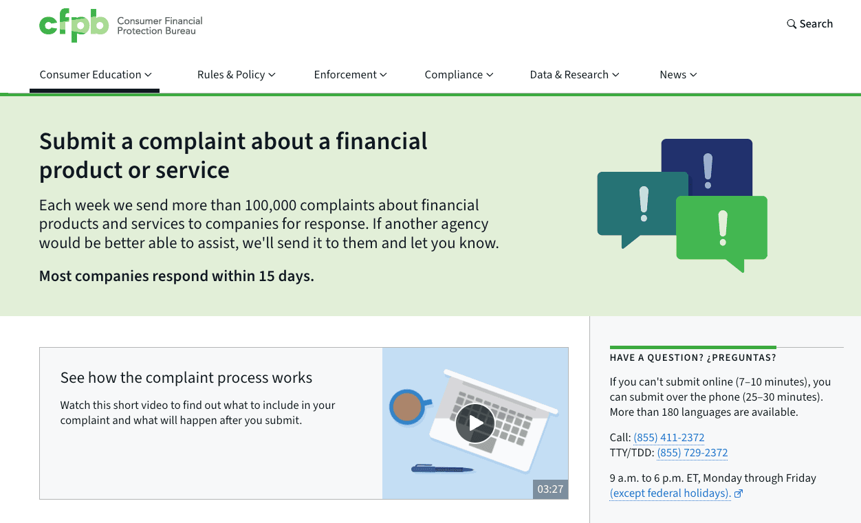 Having issues when you ask can you cancel extra space storage online? Submit a formal complaint to the CFPB for assistance.